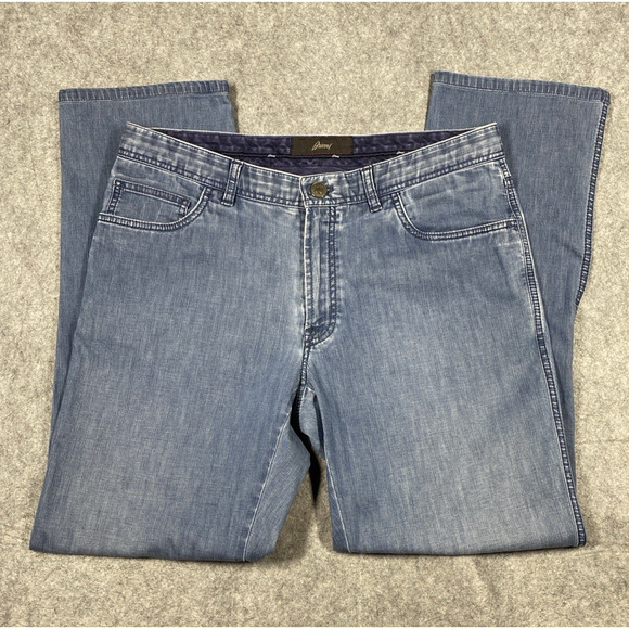 Brioni Jeans Mens 36R Blue Wash Straight Leg Made In Italy